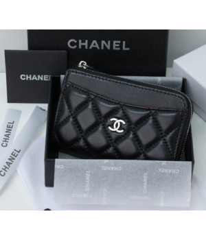 (국내배송) 샤넬 CC로고 클래식 램스킨 지퍼 카드 지갑