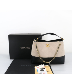 (국내배송) 샤넬 투톤 공방 스웨이드 쇼퍼백 미듐