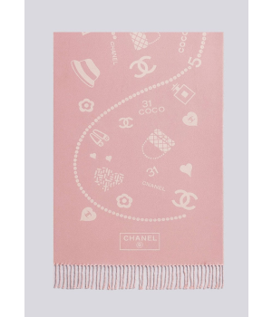 (국내배송) 샤넬 COCO 아트워크 울 자카드 태슬 숄 머플러