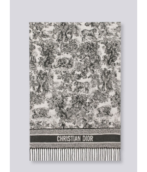 (국내배송) 디올 Toile De Jouy 소바쥬 클래식 울 자카드 태슬 숄 머플러