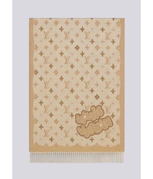 (국내배송) 루이비통 레이캬비크 레터링 울 자카드 태슬 숄 머플러