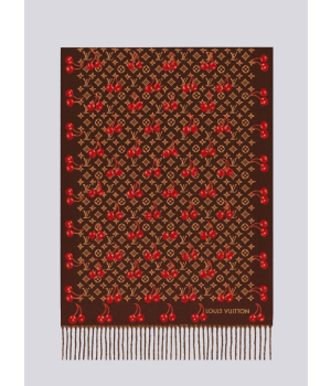 (국내배송) 루이비통 모노그램 체리 울 자카드 태슬 숄 머플러