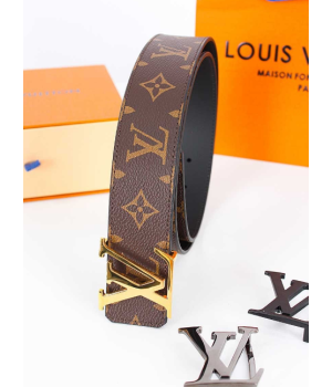 (국내배송) 루이비통 LV 이니셜 모노그램 레더 벨트 브라운