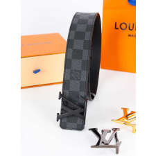 (국내배송) 루이비통 LV 이니셜 다미에 레더 벨트 블랙