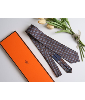(국내배송) 에르메스 말발굽 패턴 실크 타이