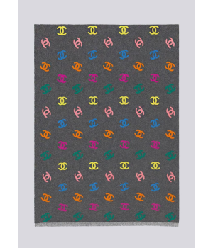(국내배송) 샤넬 CC 멀티컬러 레인보우 울 자카드 숄 머플러