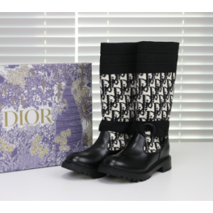 (국내배송) 디올 블랙 레터링 로고D 메이저 롱부츠