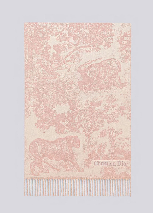 (국내배송) 디올 Toile De Jouy Sauvage 울 자카드 태슬 숄 머플러