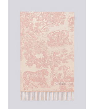 (국내배송) 디올 Toile De Jouy Sauvage 울 자카드 태슬 숄 머플러