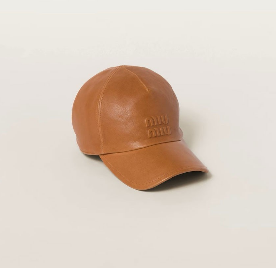 (국내배송) 미우미우 나파 레더 베이스볼 캡