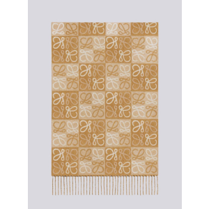 (국내배송) 로에베 스퀘어 믹스 아나그램 울 자카드 태슬 숄 머플러