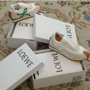 (국내배송) 로에베 플로우 화이트 러너 스웨이드&나일론 스니커즈