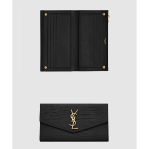 생로랑 업타운 크로커다일 플랩 장지갑 582124