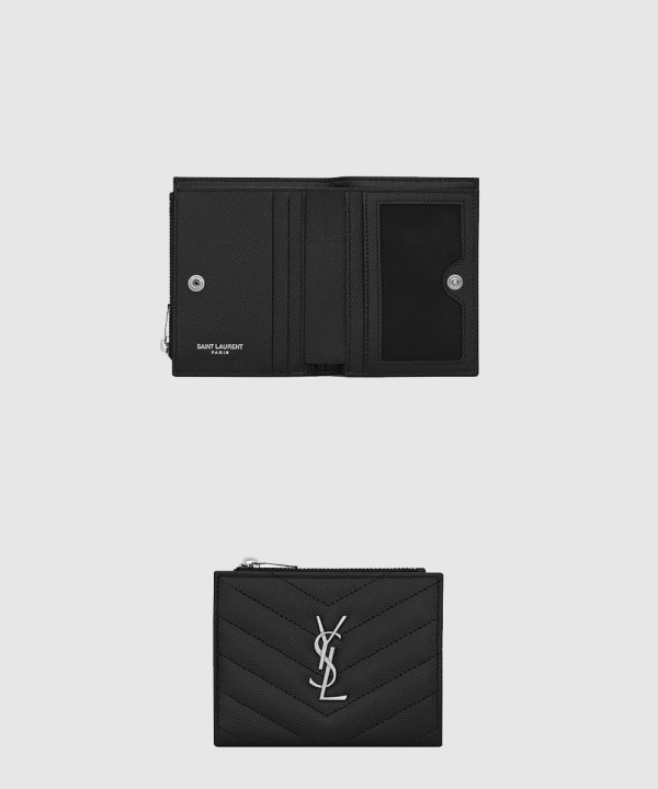 생로랑 모노그램 2단 지퍼 반지갑 575879