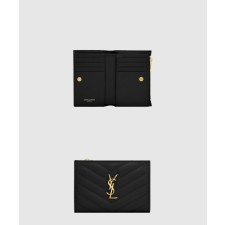 생로랑 모노그램 지퍼 투파트 반지갑 575974