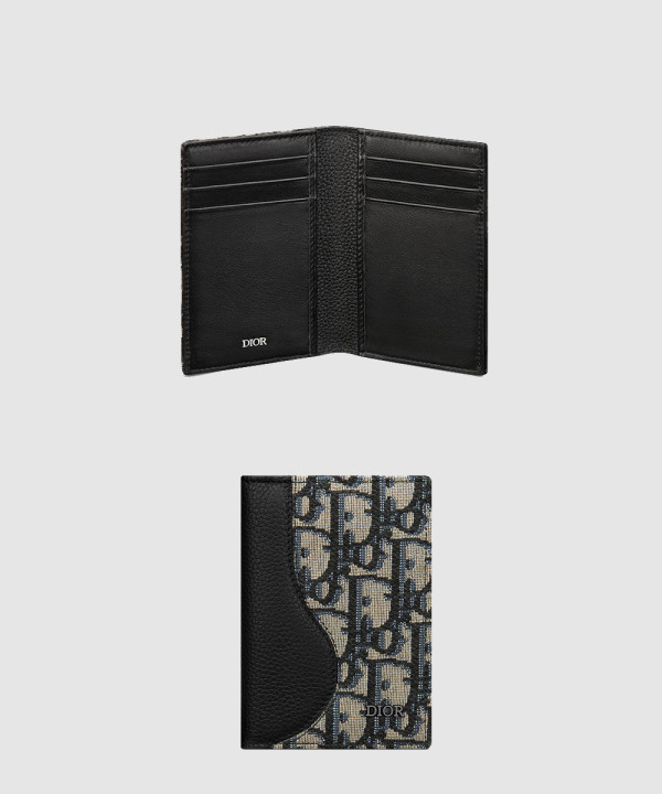 디올 오블리크 자카드 새들 카드지갑 2ADCH