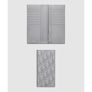 디올 오블리크 갤럭시 엠보 가죽 장지갑 2ESBC