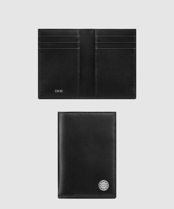 디올 스무스 소가죽 더블 폴딩 카드지갑 2ESCH