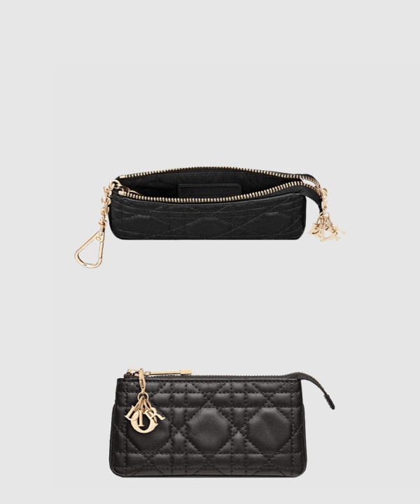 디올 레이디 까나쥬 지퍼 지갑 S0972