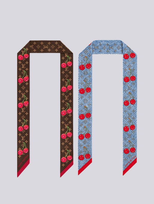 (국내배송) 루이비통 X 무라카미 다카시 모노그램 세리즈 체리 방도 스카프
