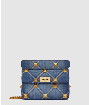 발렌티노 로만스터드 숄더백 데님