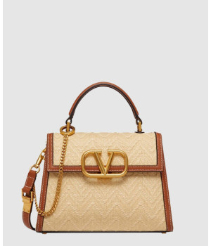 발렌티노 브이슬링 라피아 탑핸들백