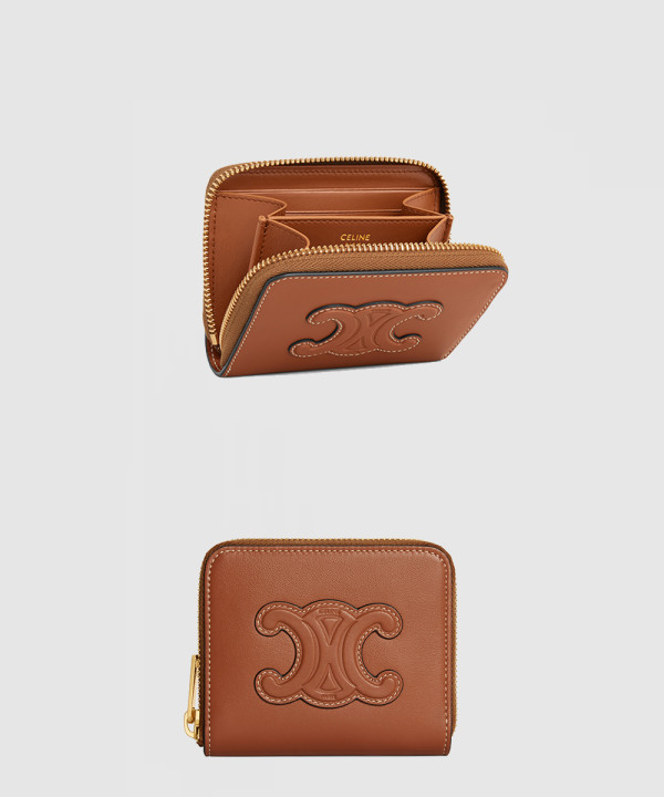 셀린느 퀴르 트리옹프 로고 컴팩트 지퍼 지갑 10K533