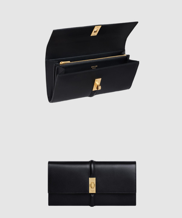 셀린느 새틴 카프스킨 샤이니 16 장지갑 10M033