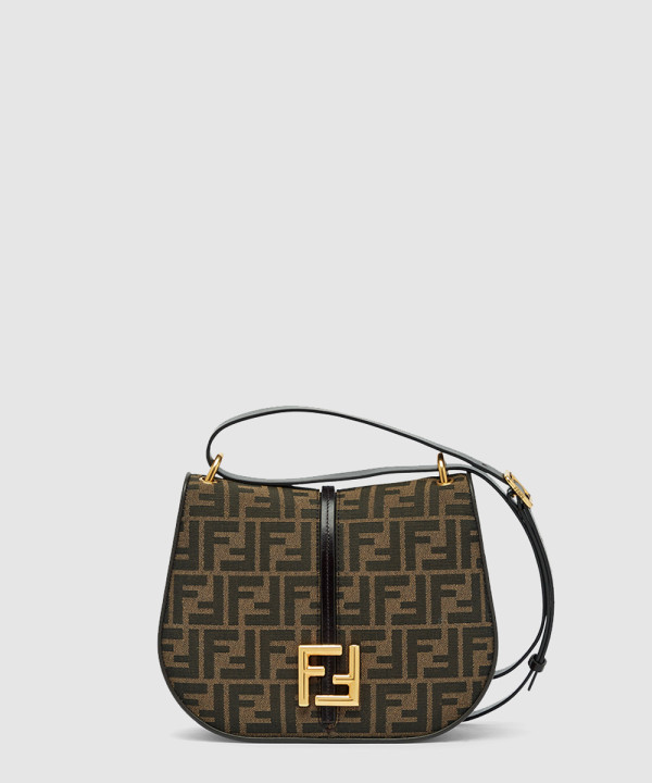 펜디 커먼 미디움 FF 자카드 패브릭 레더백 8BT366