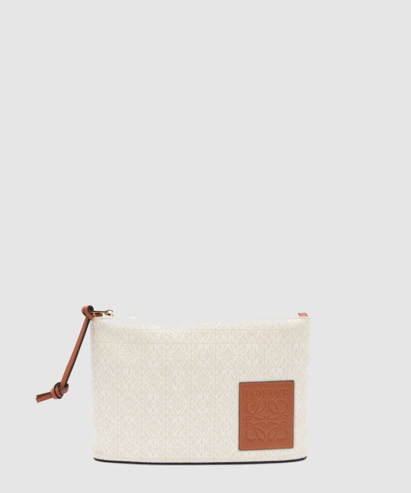 로에베 오블롱 파우치 인 애너그램 자카드 앤 카프스킨
