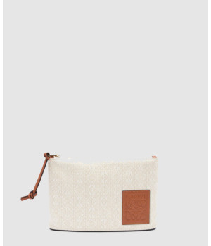 로에베 오블롱 파우치 인 애너그램 자카드 앤 카프스킨