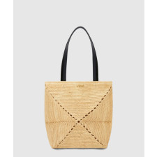 로에베 미디엄 퍼즐 폴드 토트백 인 라피아
