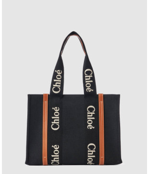 끌로에 린넨 미디엄 우디 토트백 L17915