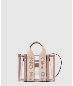 끌로에 우디 로고 미니 PVC 투명 토트백 UP237