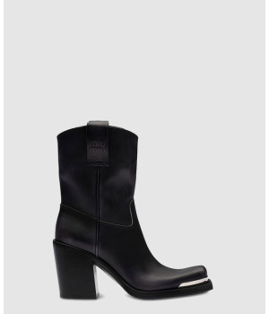 미우미우 로고 메탈 스퀘어 부츠 5T860D