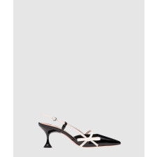 미우미우 리본 디테일 에나멜 슬링백 5I445D