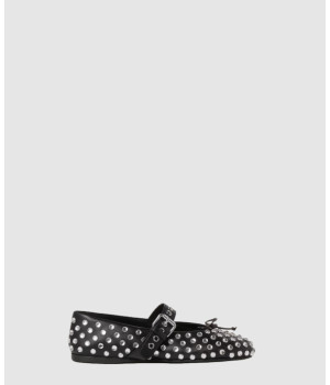 미우미우 비즈 스터드 발레리나 플랫슈즈 5F212E