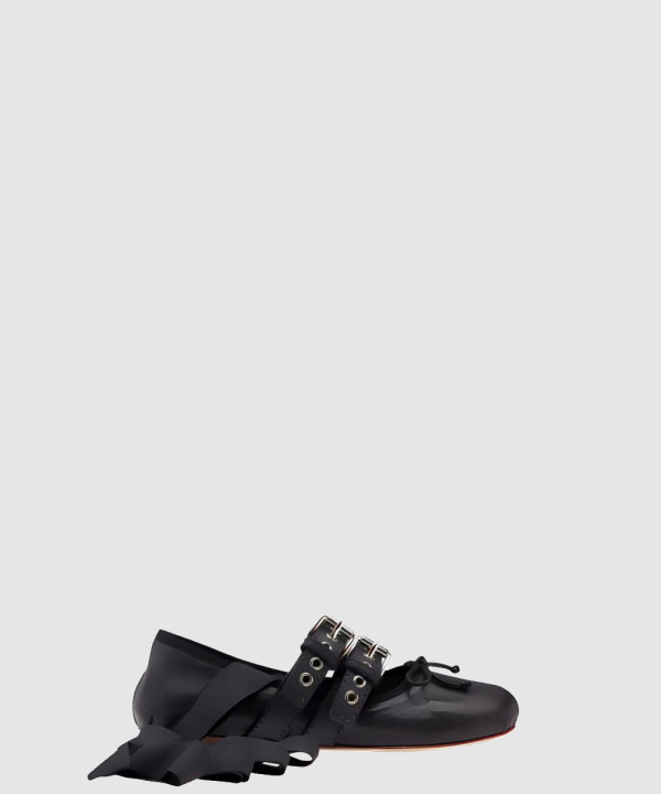 미우미우 버클 발레리나 플랫 슈즈 5F466A