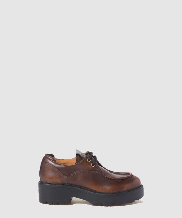 미우미우 레이스 퓌메 레더 슈즈 5E964D