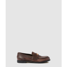 미우미우 빈티지 이펙트 레더 페니 로퍼 5D773D