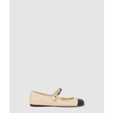 미우미우 펄 체인 발레리나 플랫 슈즈 5F131E