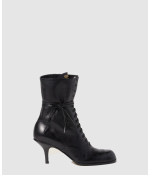 미우미우 로고 레더 앵클 부츠 5U323E