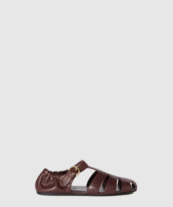 미우미우 루슈 나파 레더 피셔맨 샌들 5E395E