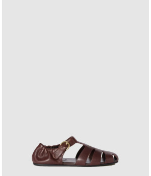 미우미우 루슈 나파 레더 피셔맨 샌들 5E395E