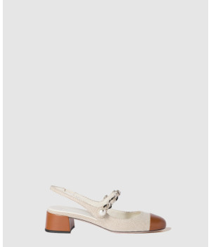 미우미우 투톤 캔버스 슬링백 5I045E