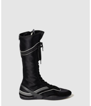 미우미우 김나지움 기능성 소재 및 스웨이드 복서 부츠 5W429E