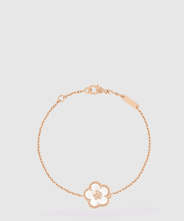 ​18K 하이엔드 미러급 반클리프 럭키 스프링 브레이슬릿 플럼 블로썸 9V900