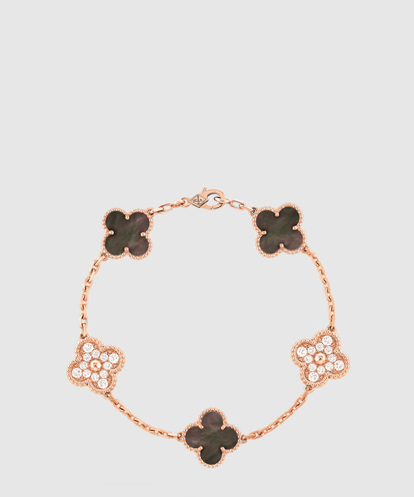 18K 하이엔드 미러급 반클리프 빈티지 알함브라 브레이슬릿 5모티브 2R100