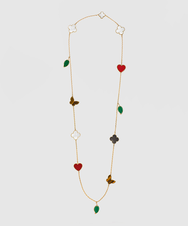 ​18K 하이엔드 미러급 반클리프 럭키 알함브라 롱 네크리스 12모티브 80100