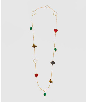 ​18K 하이엔드 미러급 반클리프 럭키 알함브라 롱 네크리스 12모티브 80100